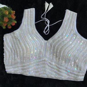 Handcrafted Pure Silk Blouse with Exquisite Pearl & Moti Work - Ready to Wear